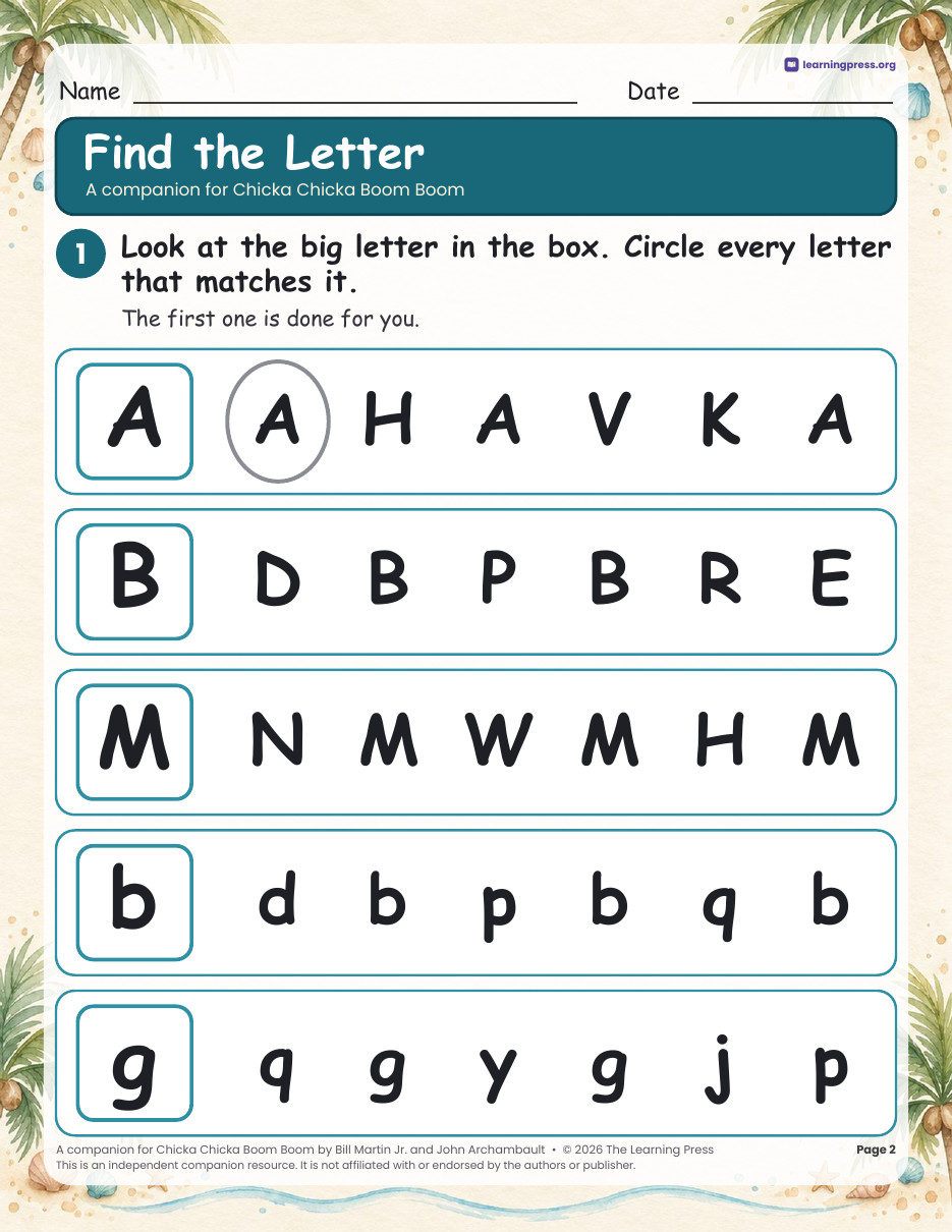 Preview page 1 of Chicka Chicka Boom Boom Activities | Alphabet Book Companion | Kindergarten