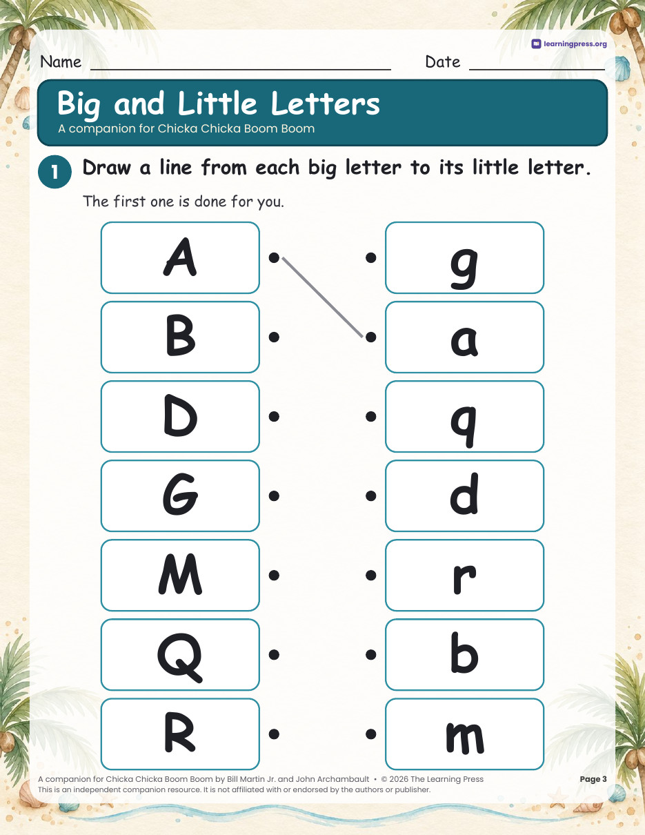 Preview page 2 of Chicka Chicka Boom Boom Activities | Alphabet Book Companion | Kindergarten