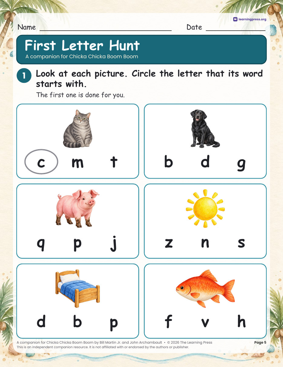 Preview page 3 of Chicka Chicka Boom Boom Activities | Alphabet Book Companion | Kindergarten