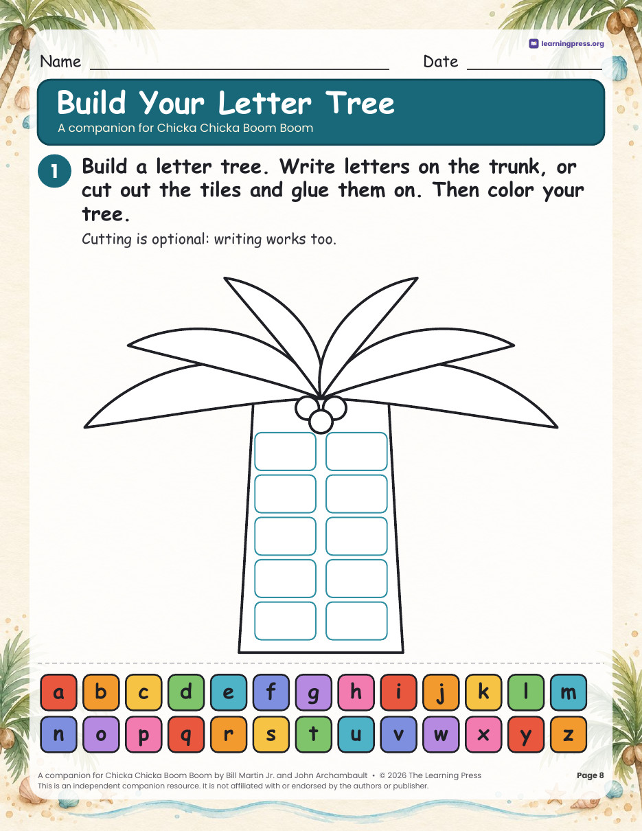Preview page 4 of Chicka Chicka Boom Boom Activities | Alphabet Book Companion | Kindergarten