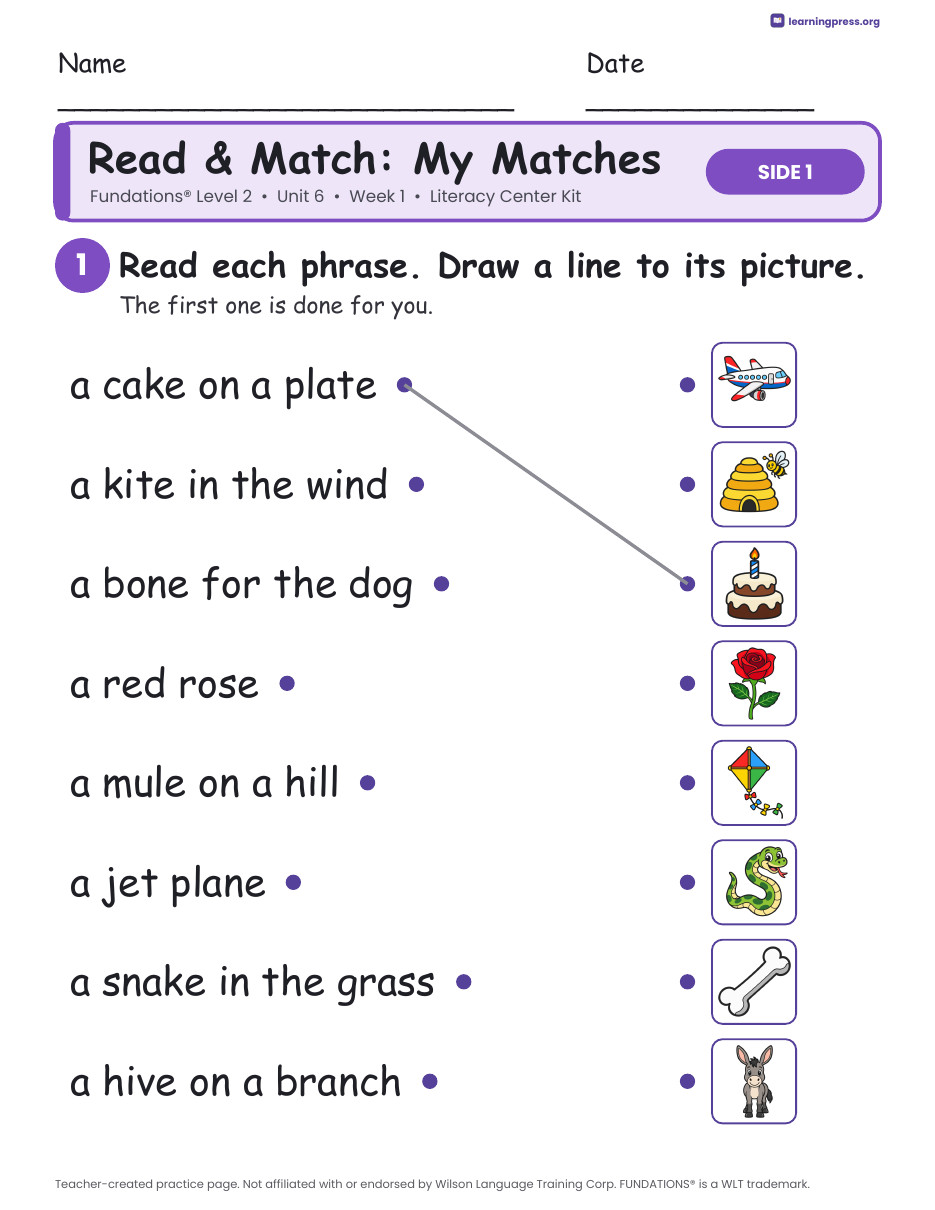 Preview page 3 of Fundations Level 2 Unit 6 Literacy Center Kits Bundle (2 Weeks)