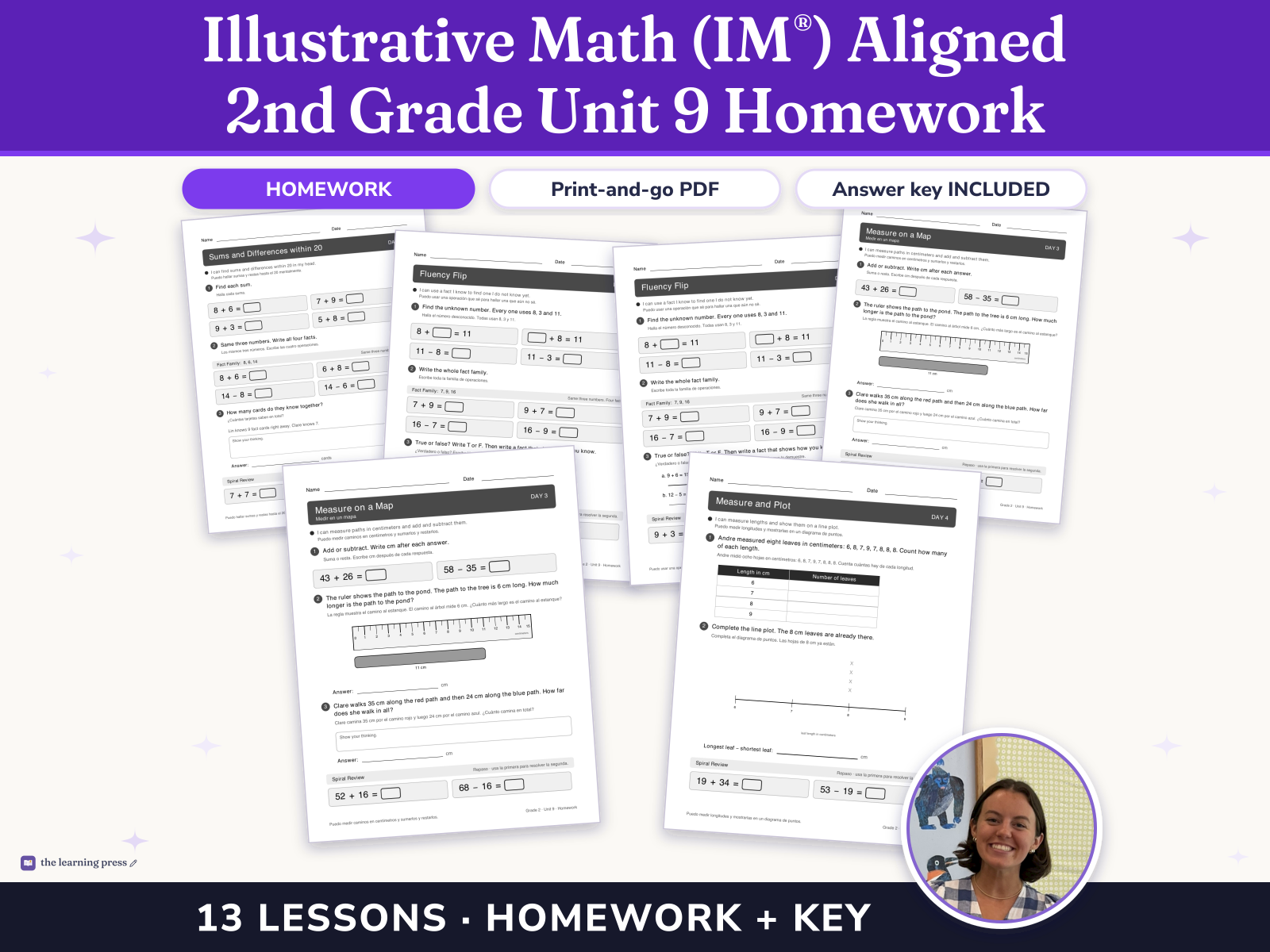 Preview page 1 of Illustrative Math (IM®) Aligned 2nd Grade Unit 9 Homework: Putting It All Together