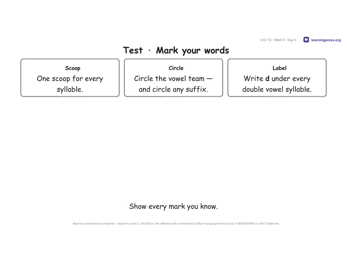 Preview page 4 of Fundations Level 3 Unit 10 Lesson Slides – 3rd Edition Aligned