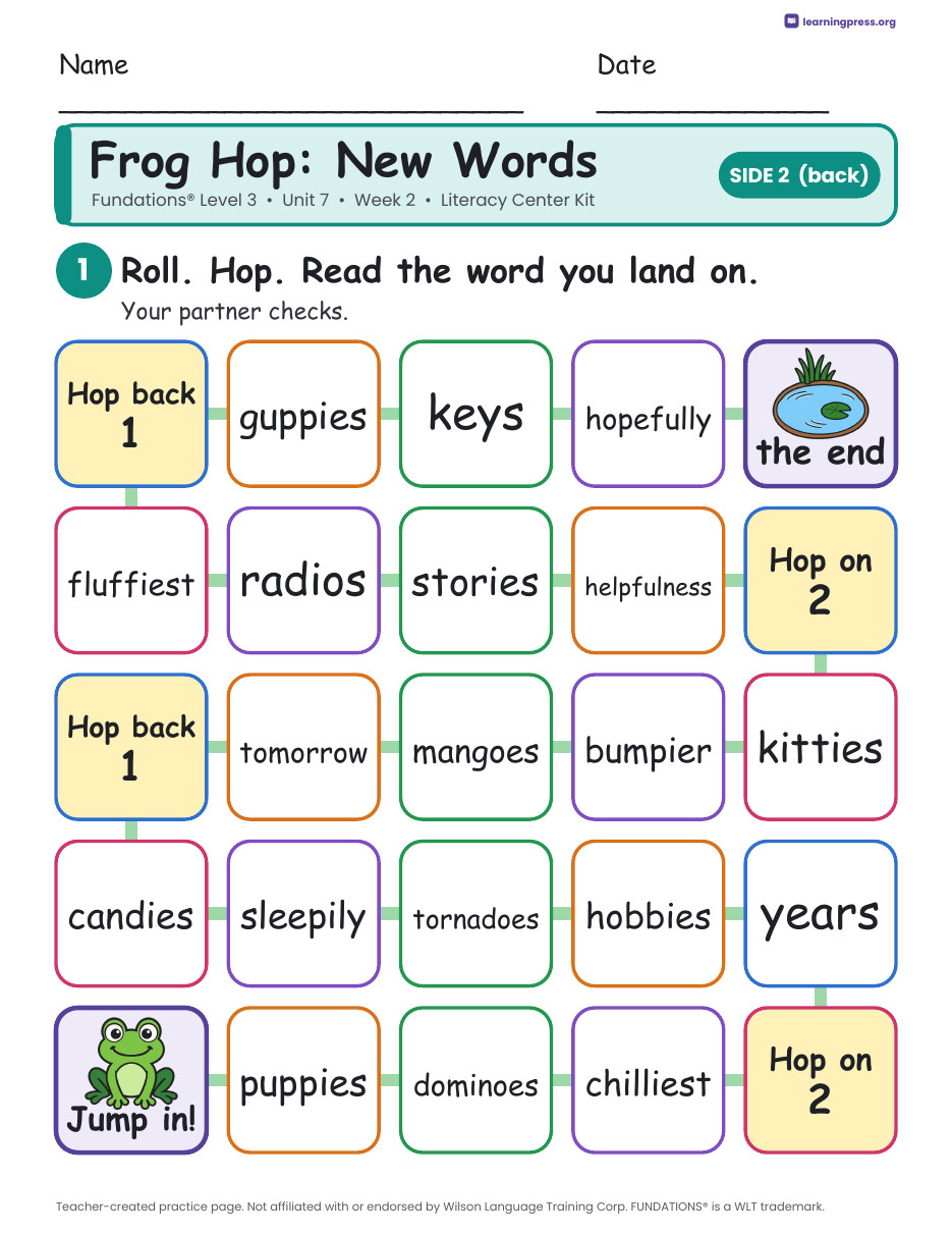 Preview page 4 of Fundations Level 3 Unit 7 Literacy Center Kits Bundle (2 Weeks)