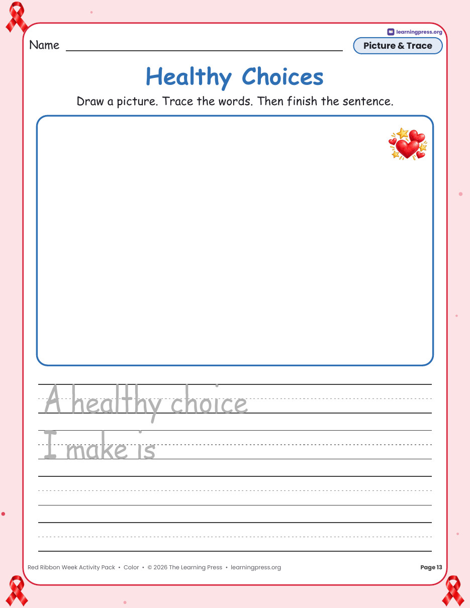 Preview page 3 of Red Ribbon Week Activity Pack · Spirit Week Posters, Pledge, Writing & Puzzles