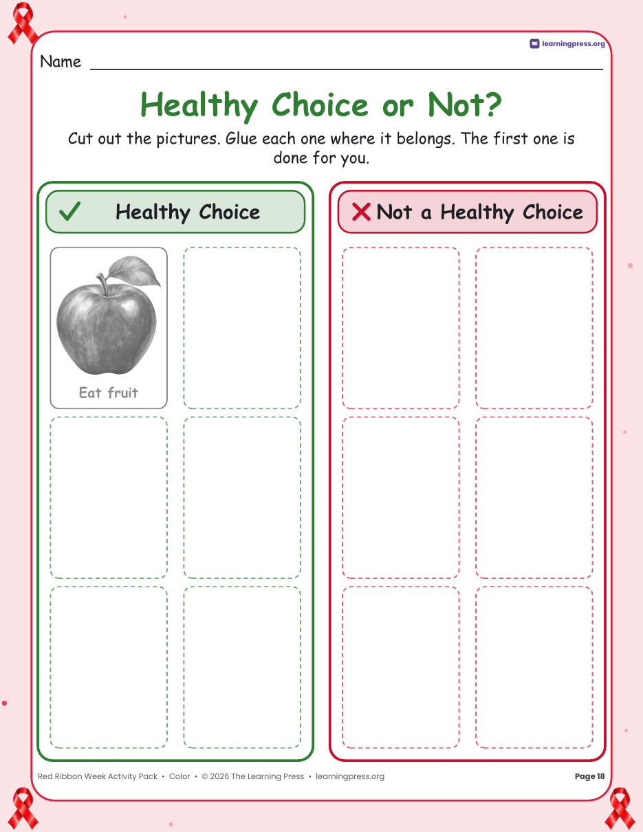 Preview page 4 of Red Ribbon Week Activity Pack · Spirit Week Posters, Pledge, Writing & Puzzles