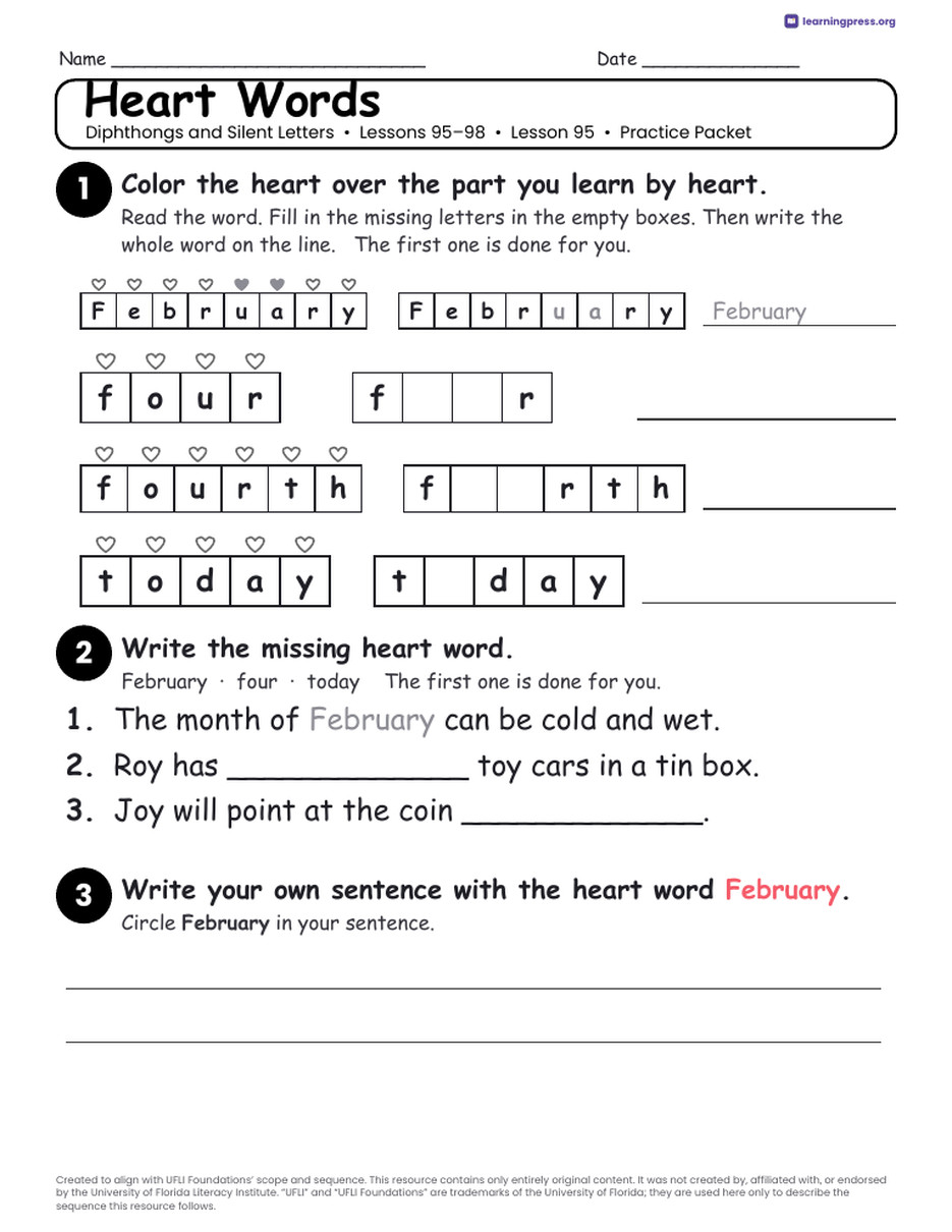 Preview page 3 of Diphthongs and Silent Letters Unit Bundle · Lessons 95–98