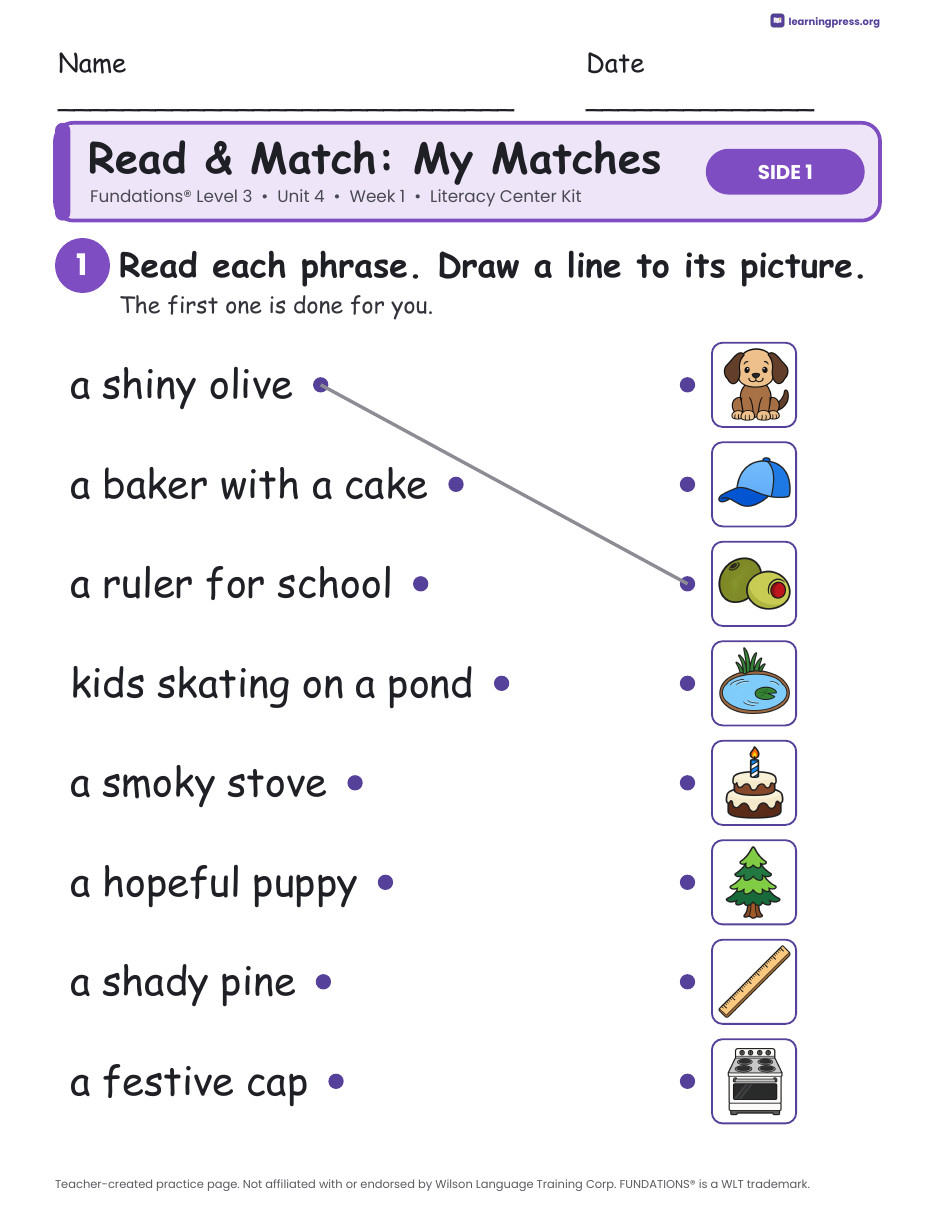Preview page 3 of Fundations Level 3 Unit 4 Literacy Center Kits Bundle (2 Weeks)