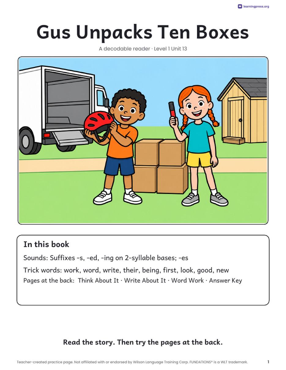 Preview page 2 of Fundations®-Aligned Decodable Reader · Level 1 Unit 13