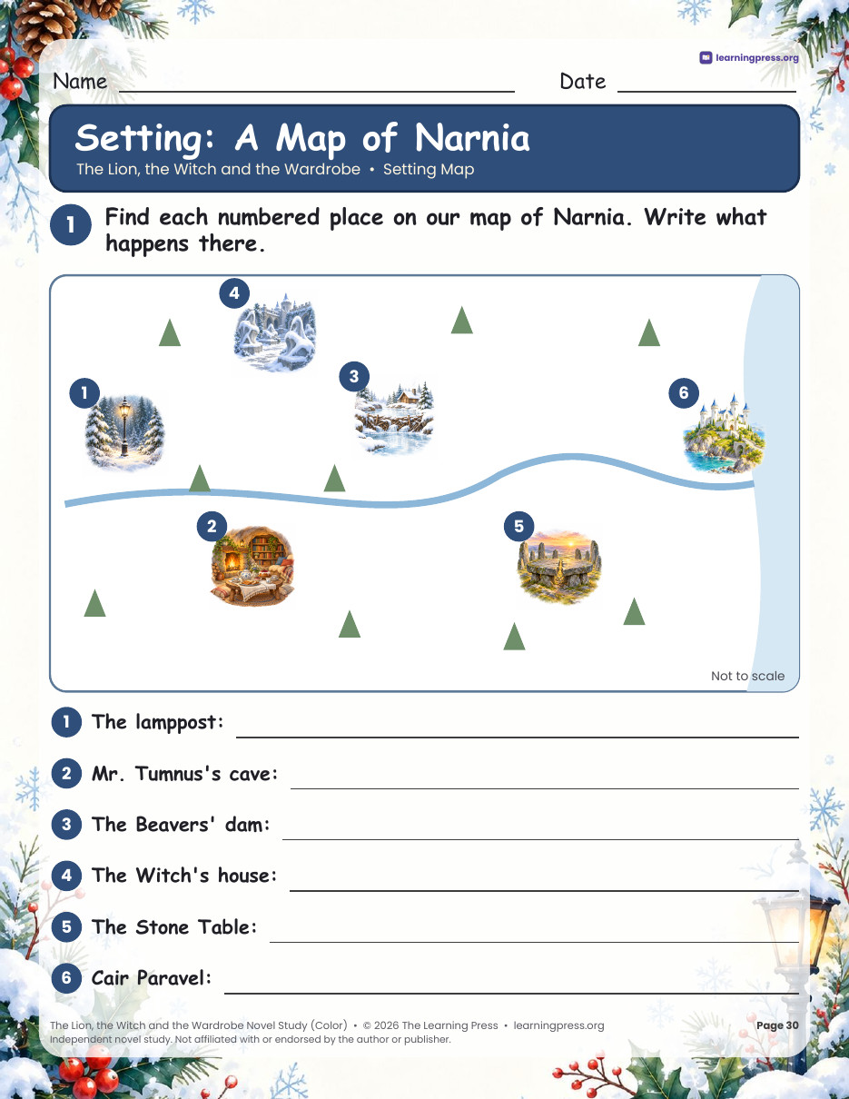Preview page 4 of The Lion, the Witch and the Wardrobe Novel Study · Questions & Activities