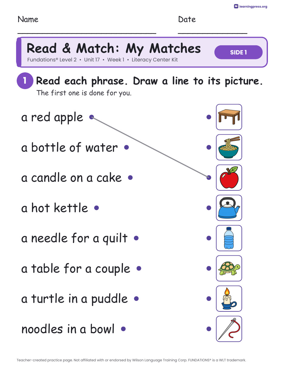 Preview page 3 of Fundations Level 2 Unit 17 Literacy Center Kits Bundle (2 Weeks)
