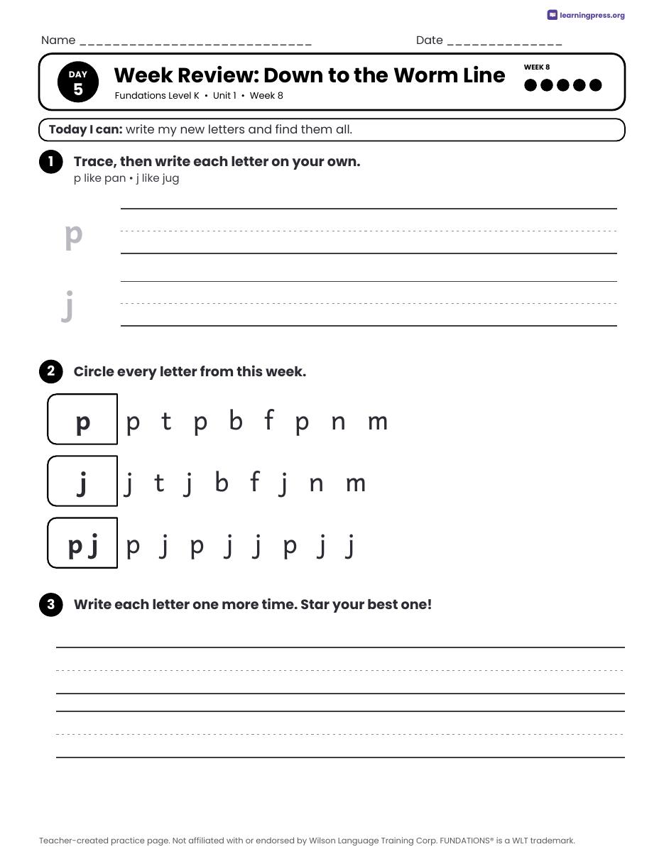 Preview page 3 of Fundations Level K Unit 1 Daily Lesson Work Pages