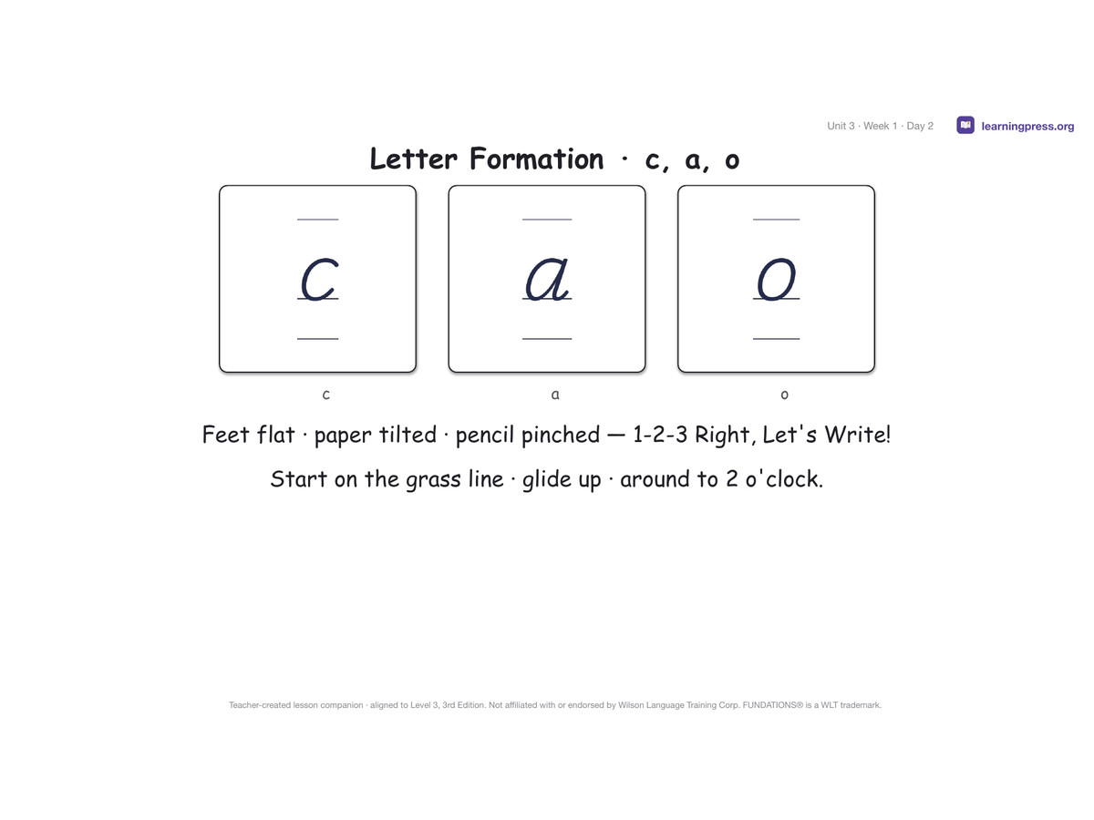 Preview page 2 of Fundations Level 3 Unit 3 Lesson Slides – 3rd Edition Aligned