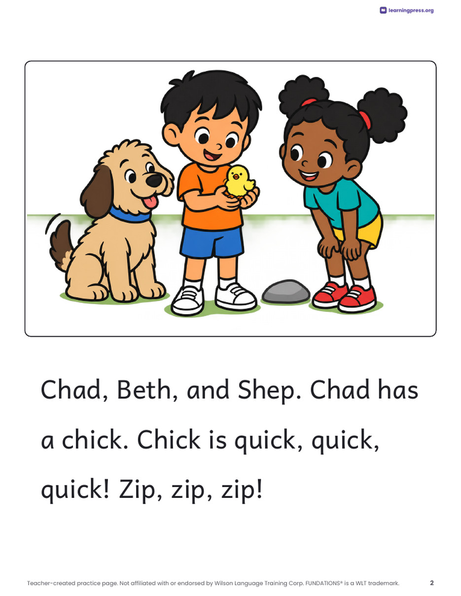 Preview page 3 of Fundations®-Aligned Decodable Reader · Level K Unit 4