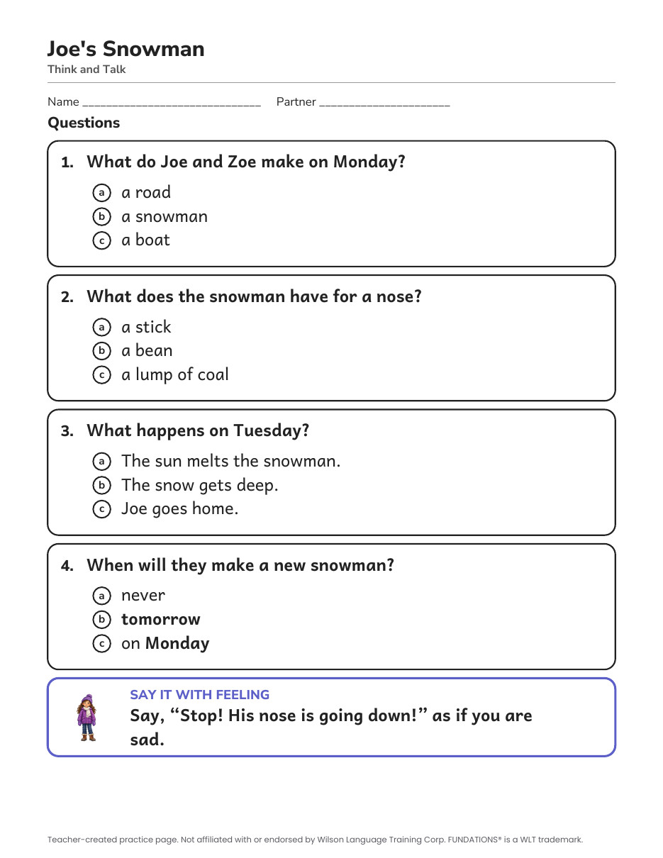 Preview page 3 of Fundations-Aligned Partner Reader's Theater · Level 2 Unit 13