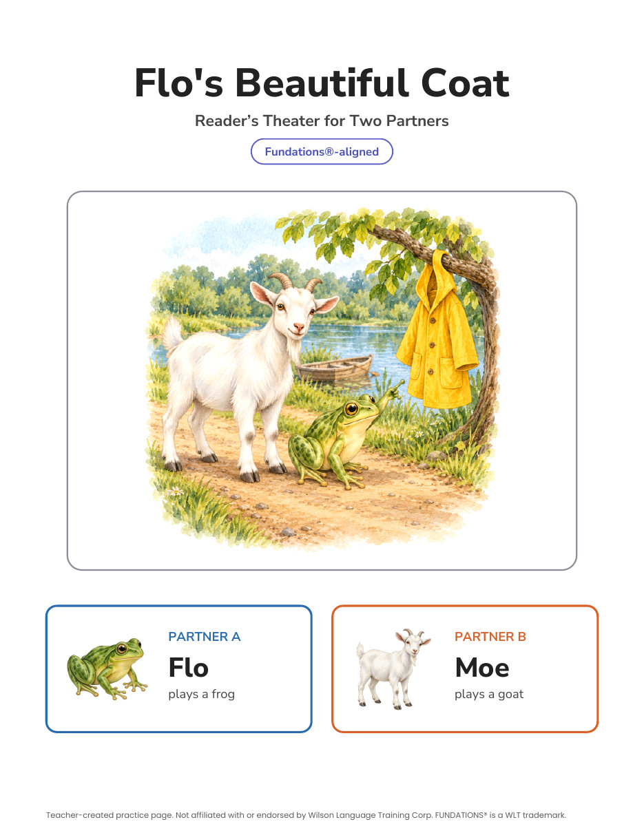 Preview page 4 of Fundations-Aligned Partner Reader's Theater · Level 2 Unit 13