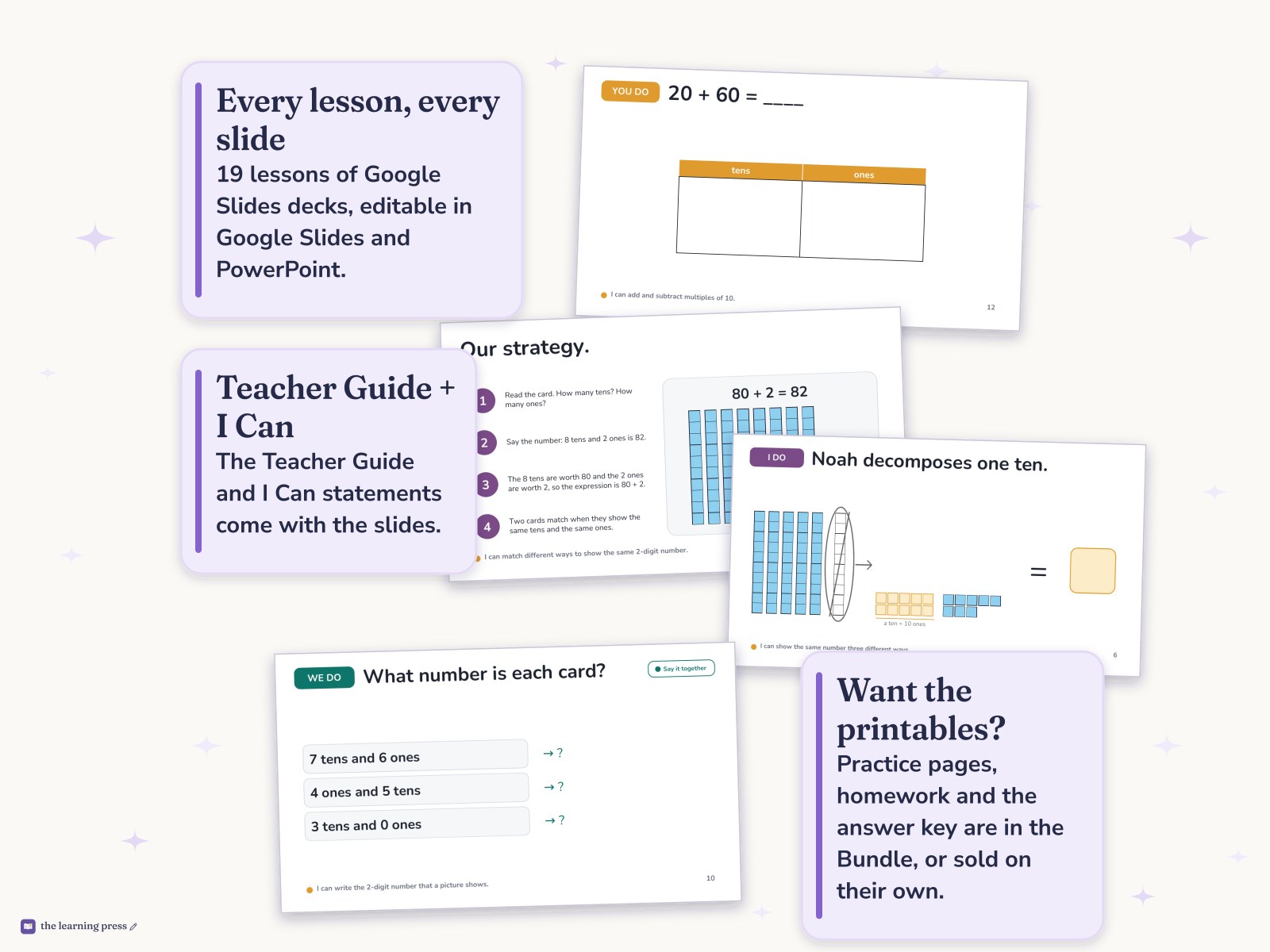Preview page 4 of Illustrative Math (IM®) Aligned 1st Grade Unit 4 Slides: Numbers to 99