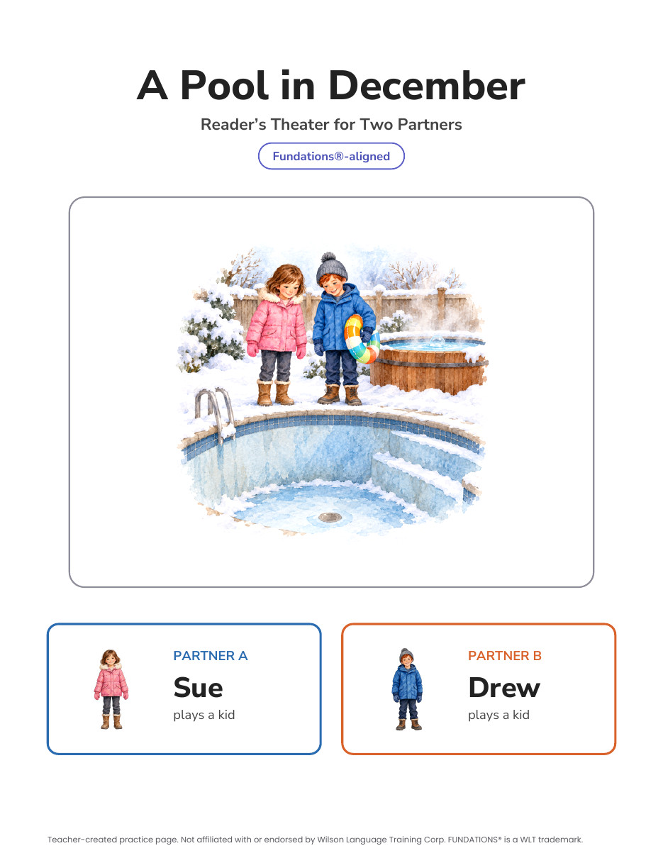 Preview page 1 of Fundations-Aligned Partner Reader's Theater · Level 2 Unit 15