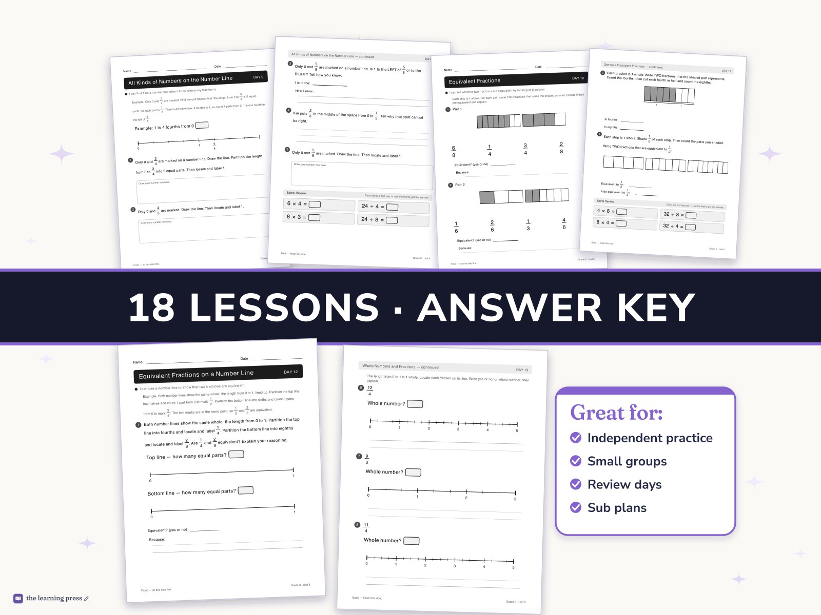Preview page 3 of Illustrative Math (IM®) Aligned 3rd Grade Unit 5 Worksheets: Fractions as Numbers