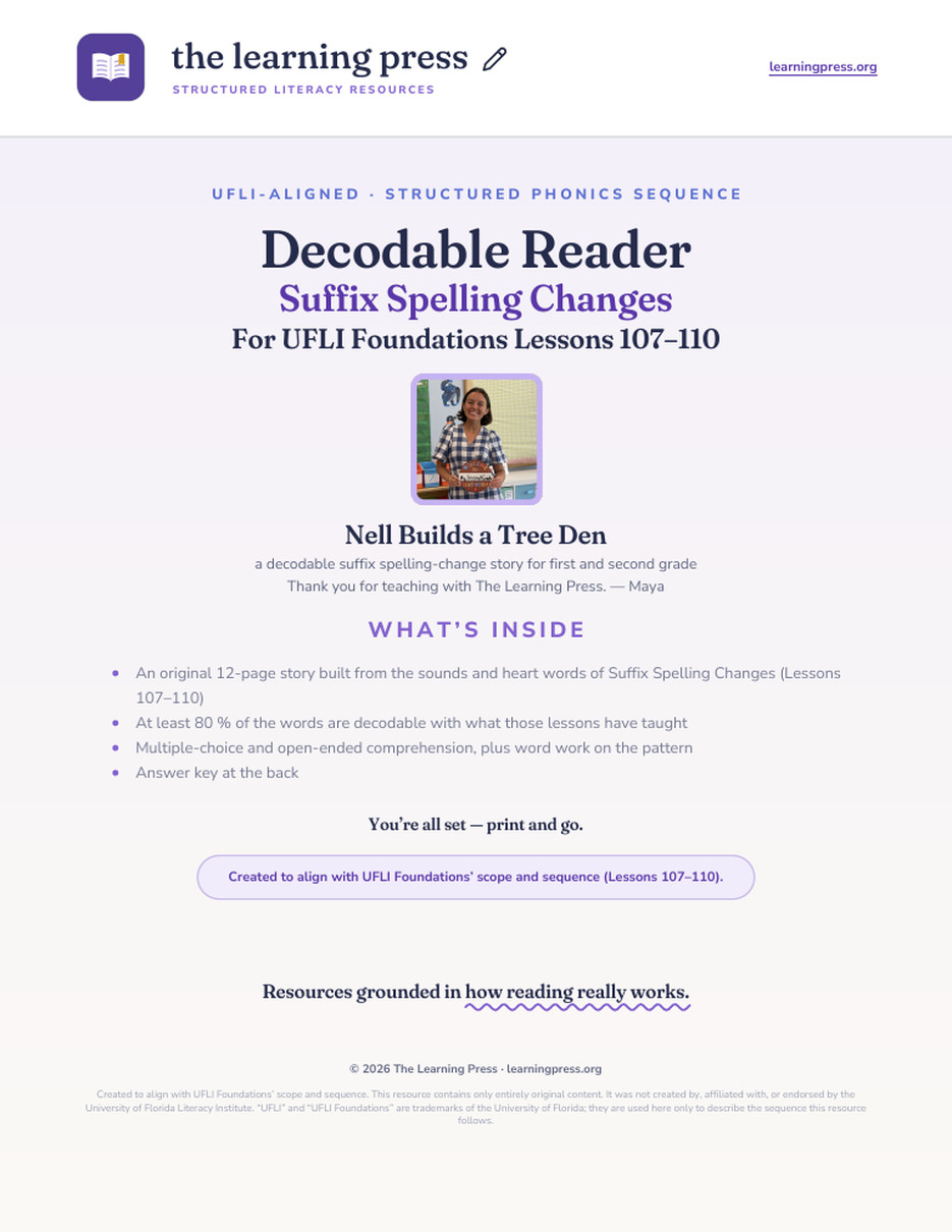 Preview page 1 of UFLI-Aligned Decodable Reader · Lessons 107–110