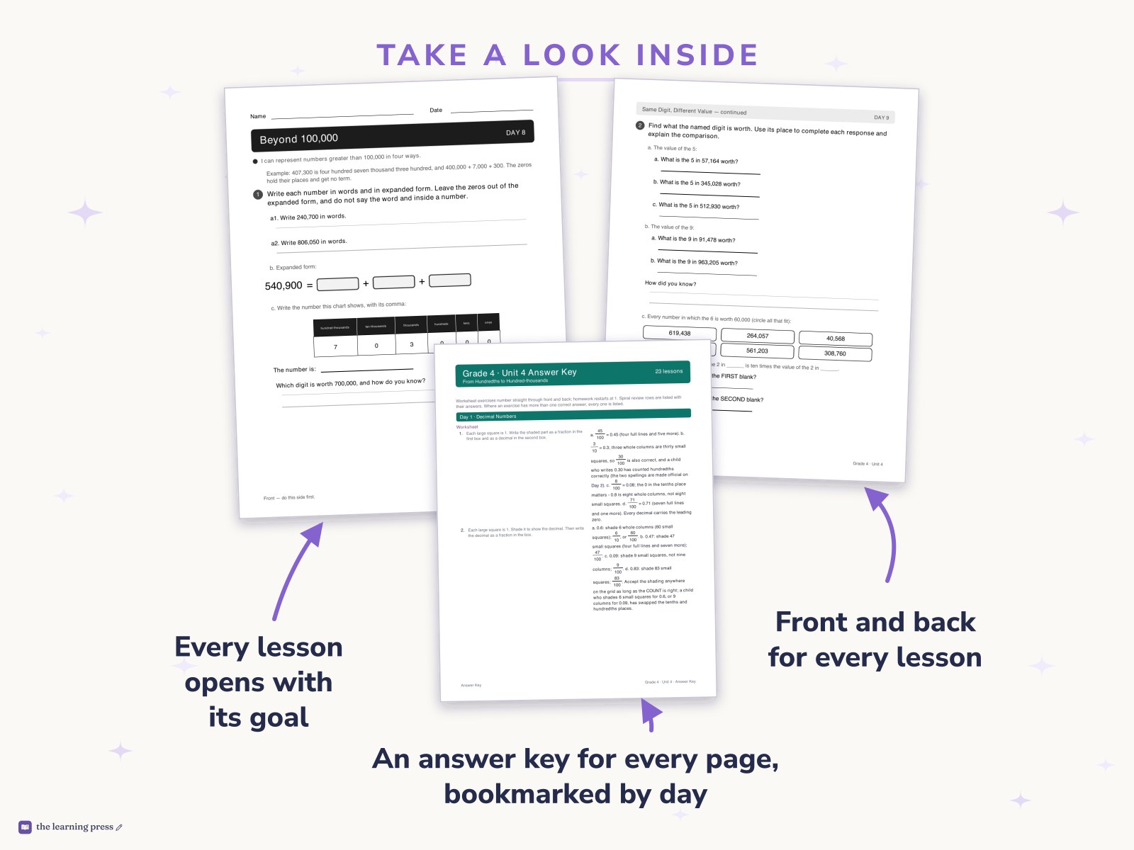 Preview page 2 of Illustrative Math (IM®) Aligned 4th Grade Unit 4 Worksheets: From Hundredths to Hundred-thousands