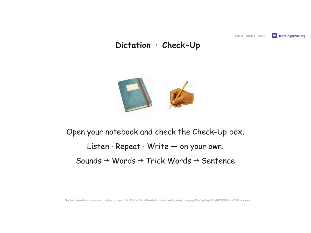 Preview page 2 of Fundations Level 1 Unit 3 Lesson Slides – 3rd Edition Aligned