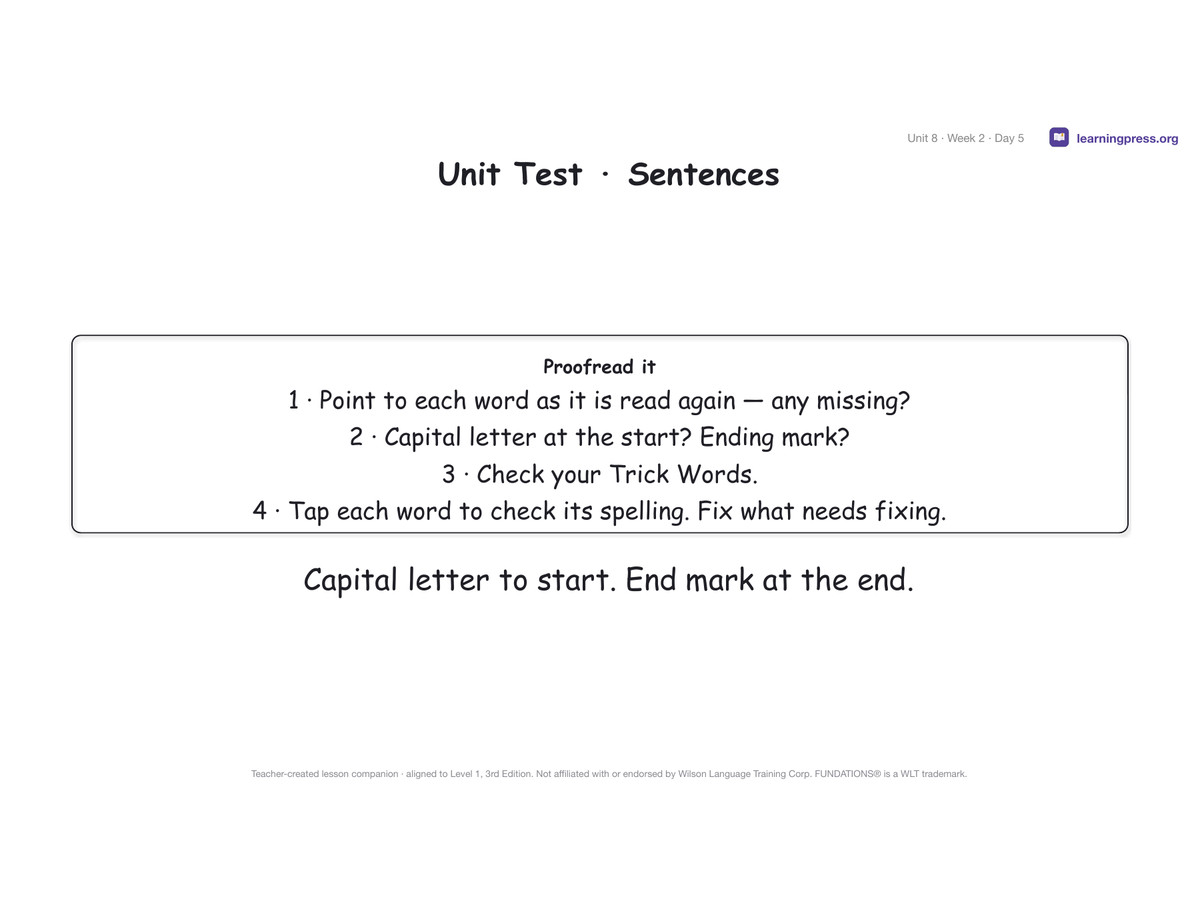 Preview page 4 of Fundations Level 1 Unit 8 Lesson Slides – 3rd Edition Aligned