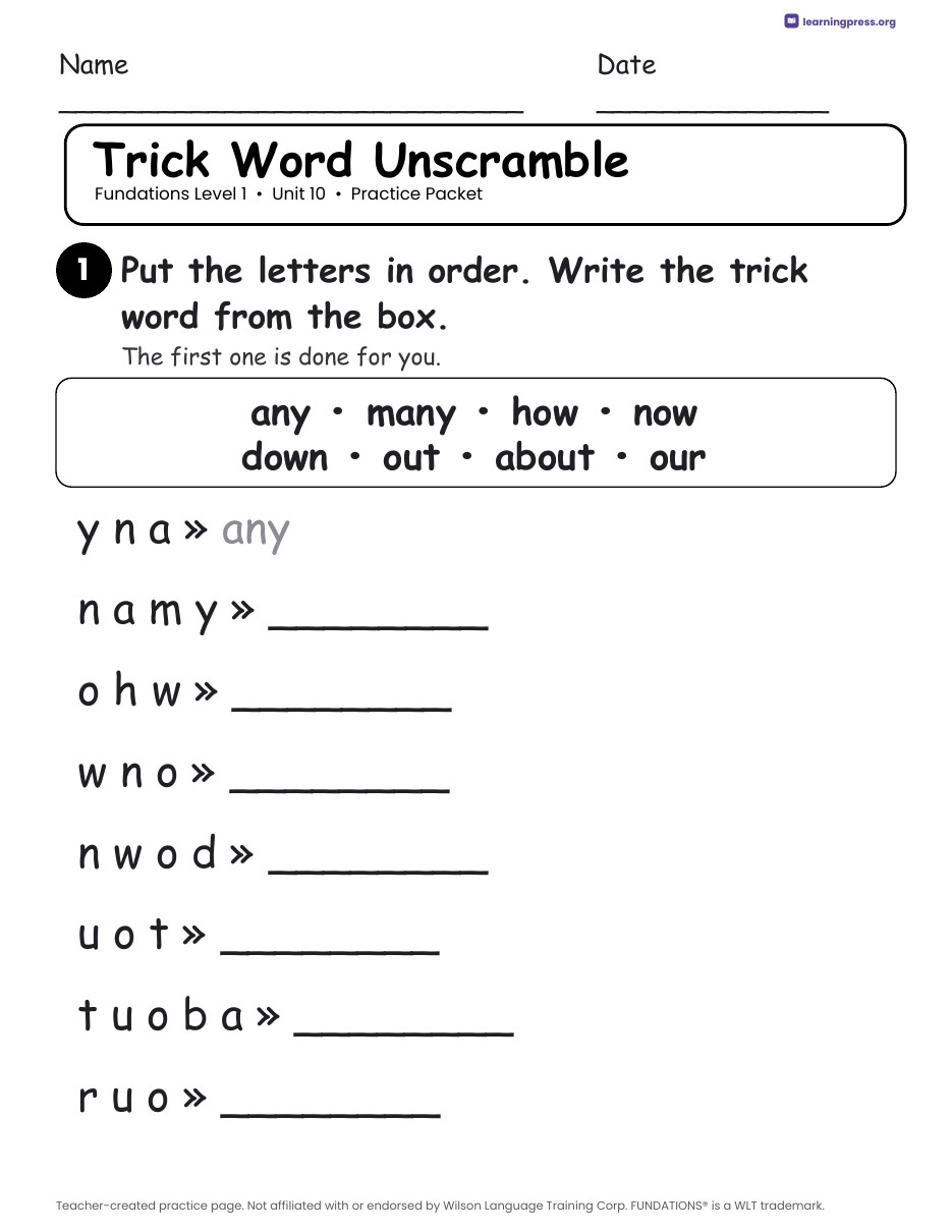 Preview page 3 of Fundations Level 1 — Complete Level Bundle (Units 1–14)