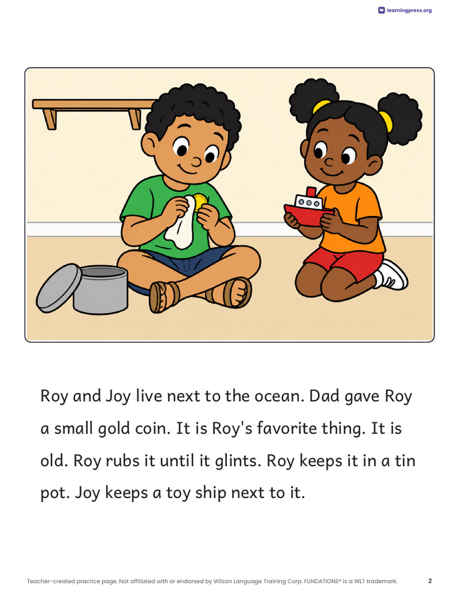 Preview page 3 of Fundations®-Aligned Decodable Reader · Level 2 Unit 12