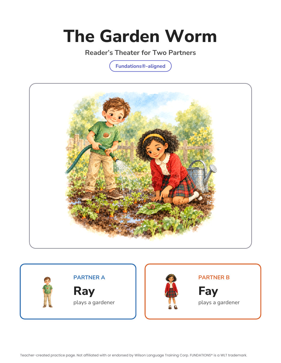 Preview page 1 of Fundations-Aligned Partner Reader's Theater · Level 3 Unit 9