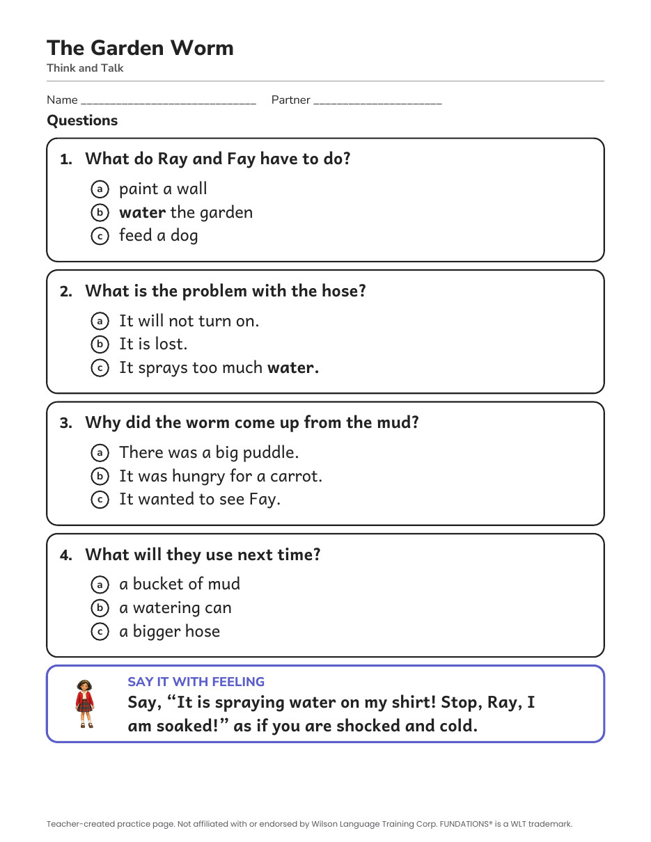 Preview page 3 of Fundations-Aligned Partner Reader's Theater · Level 3 Unit 9