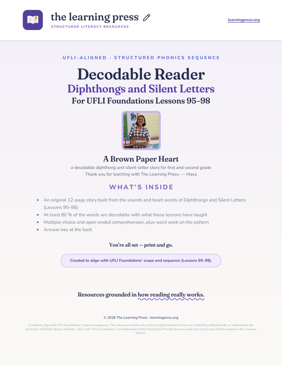 Preview page 1 of UFLI-Aligned Decodable Reader · Lessons 95–98