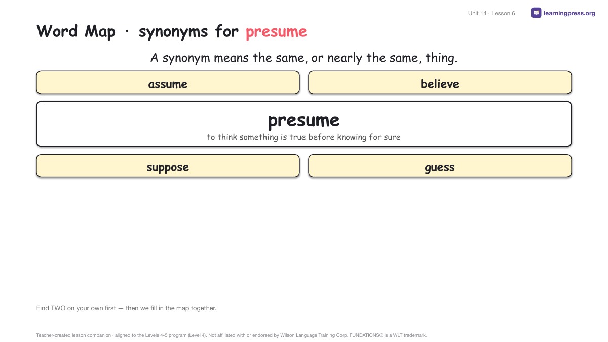Preview page 3 of Fundations Level 4 Unit 14 Lesson Slides