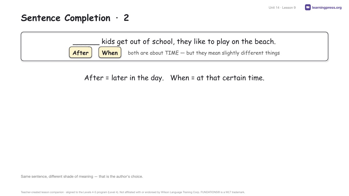 Preview page 4 of Fundations Level 4 Unit 14 Lesson Slides