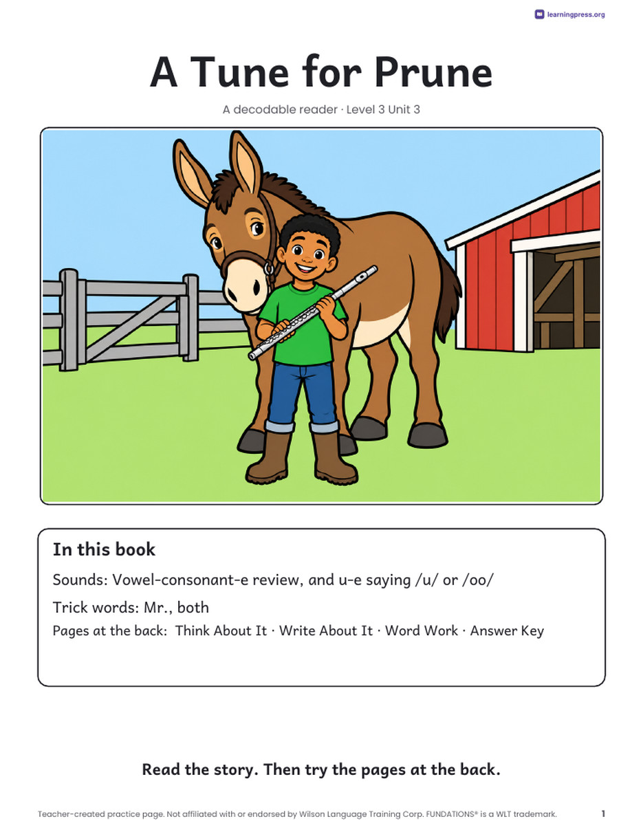 Preview page 2 of Fundations®-Aligned Decodable Reader · Level 3 Unit 3