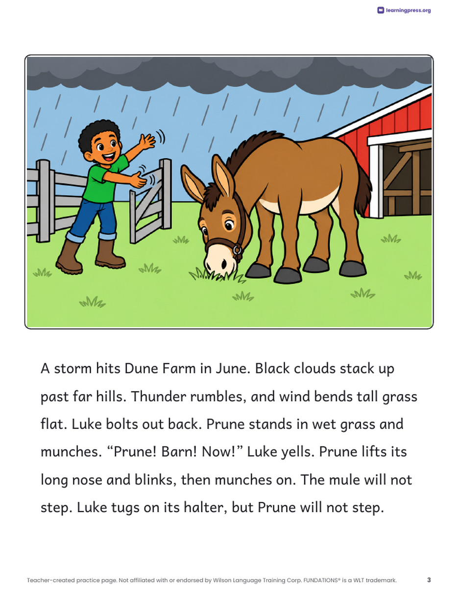 Preview page 4 of Fundations®-Aligned Decodable Reader · Level 3 Unit 3