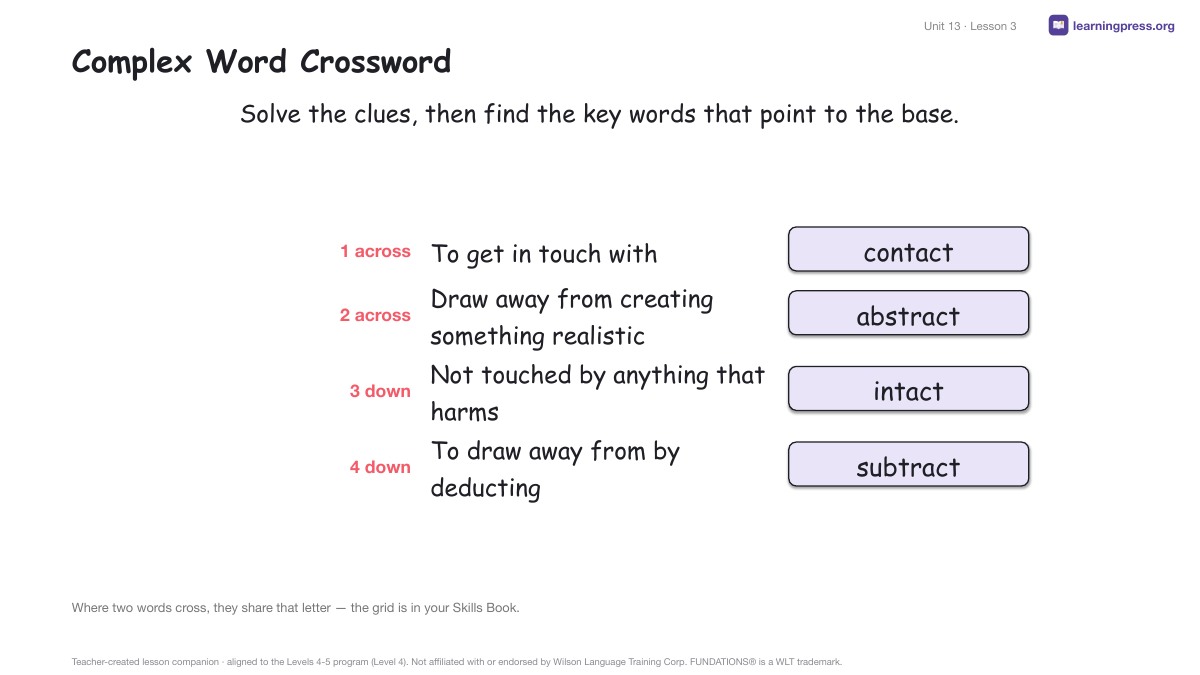 Preview page 2 of Fundations Level 4 Unit 13 Lesson Slides