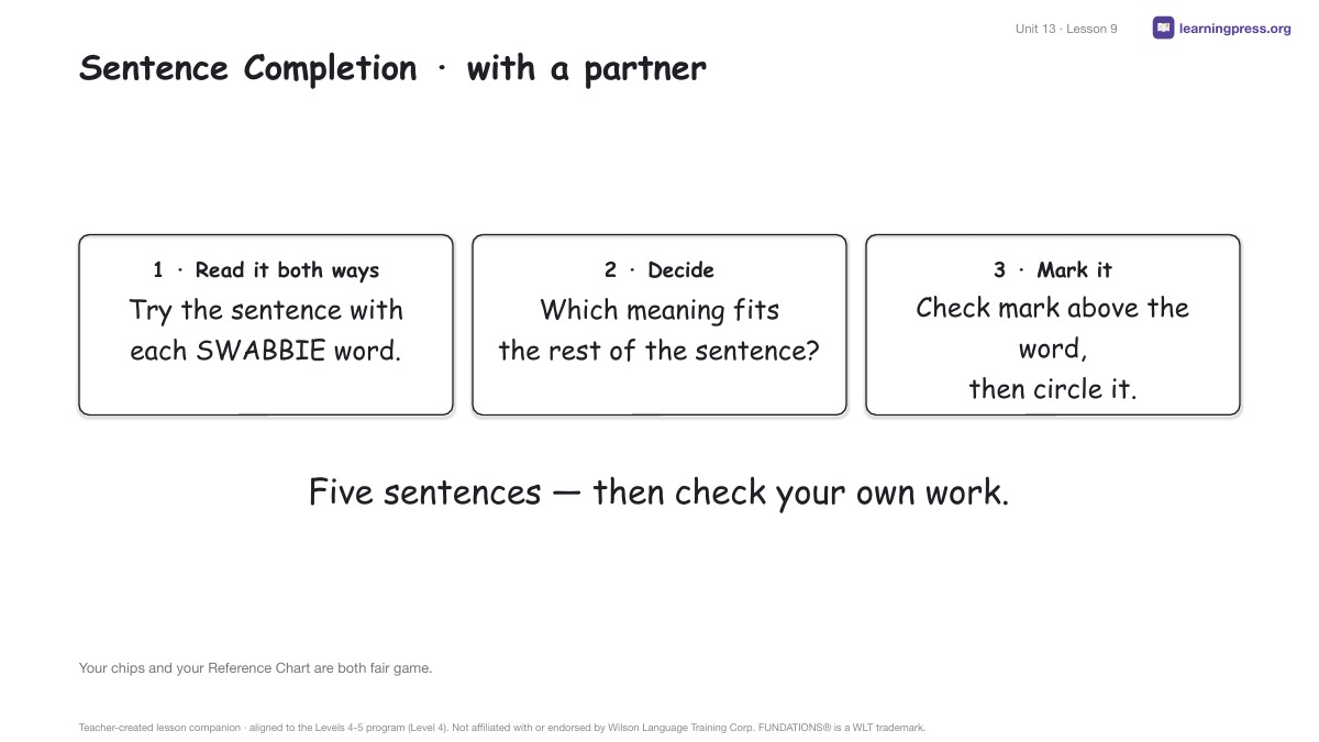 Preview page 4 of Fundations Level 4 Unit 13 Lesson Slides