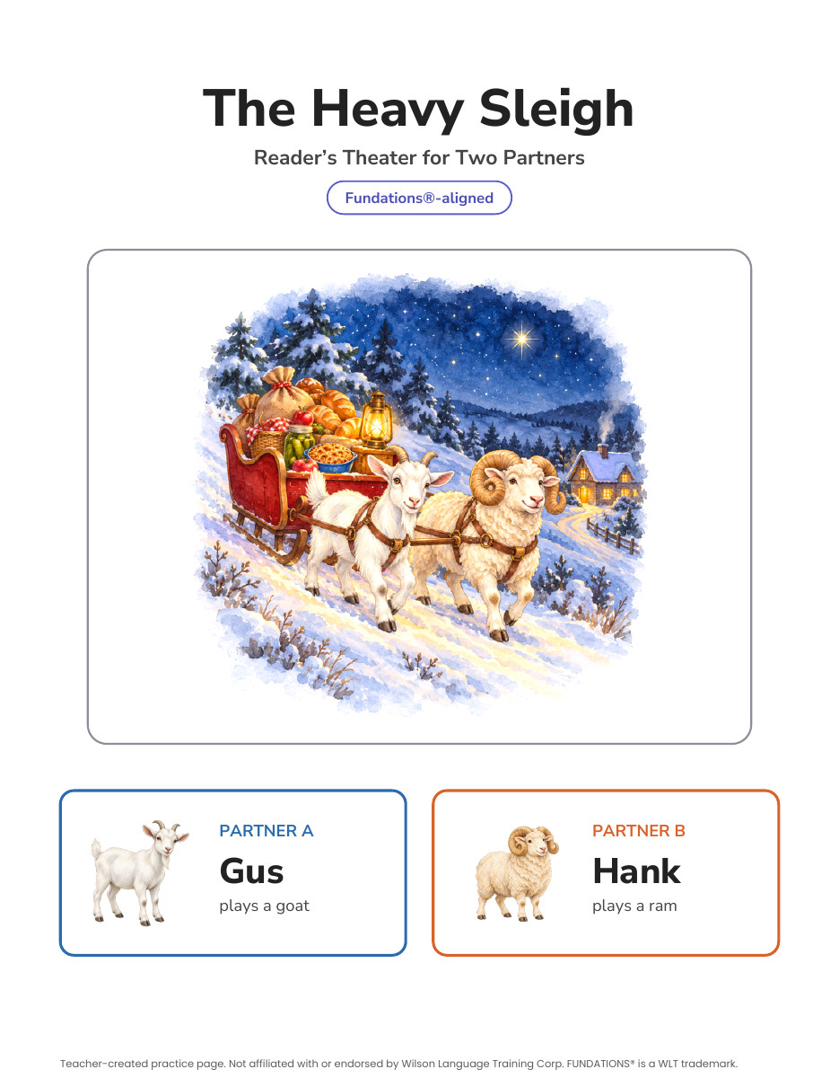 Preview page 1 of Fundations-Aligned Partner Reader's Theater · Level 3 Unit 10