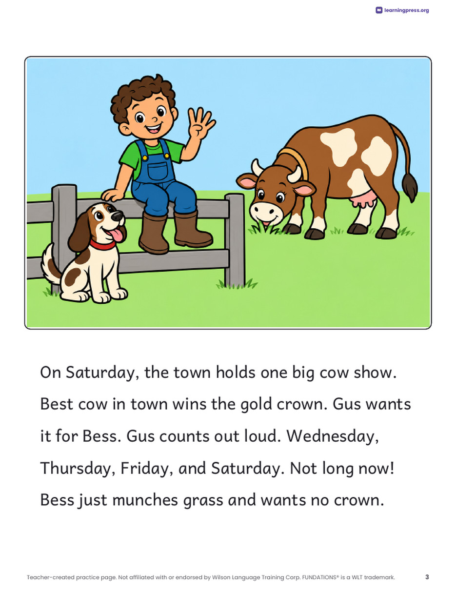 Preview page 4 of Fundations®-Aligned Decodable Reader · Level 2 Unit 14