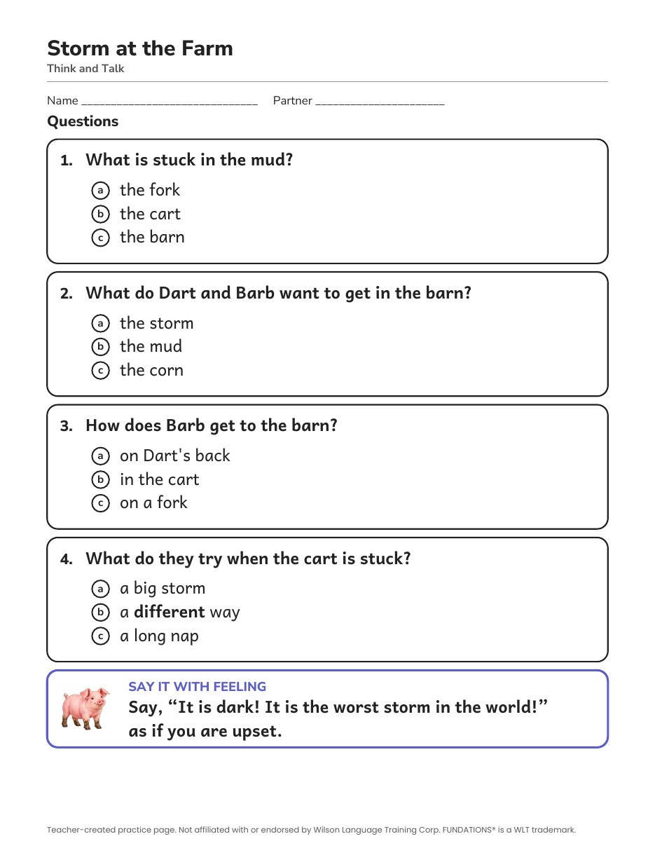 Preview page 3 of Fundations-Aligned Partner Reader's Theater · Level 2 Unit 8