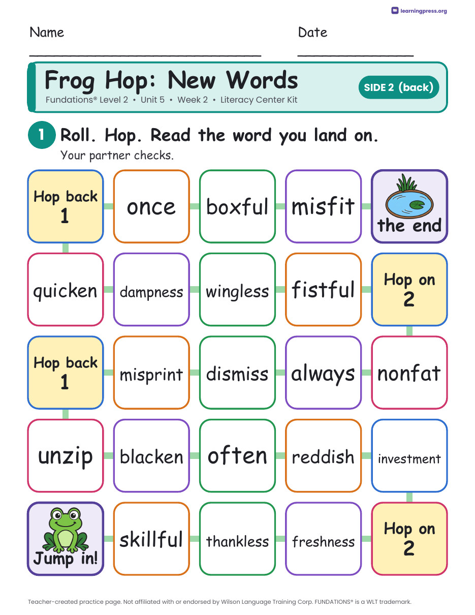 Preview page 4 of Fundations Level 2 Unit 5 Literacy Center Kits Bundle (2 Weeks)