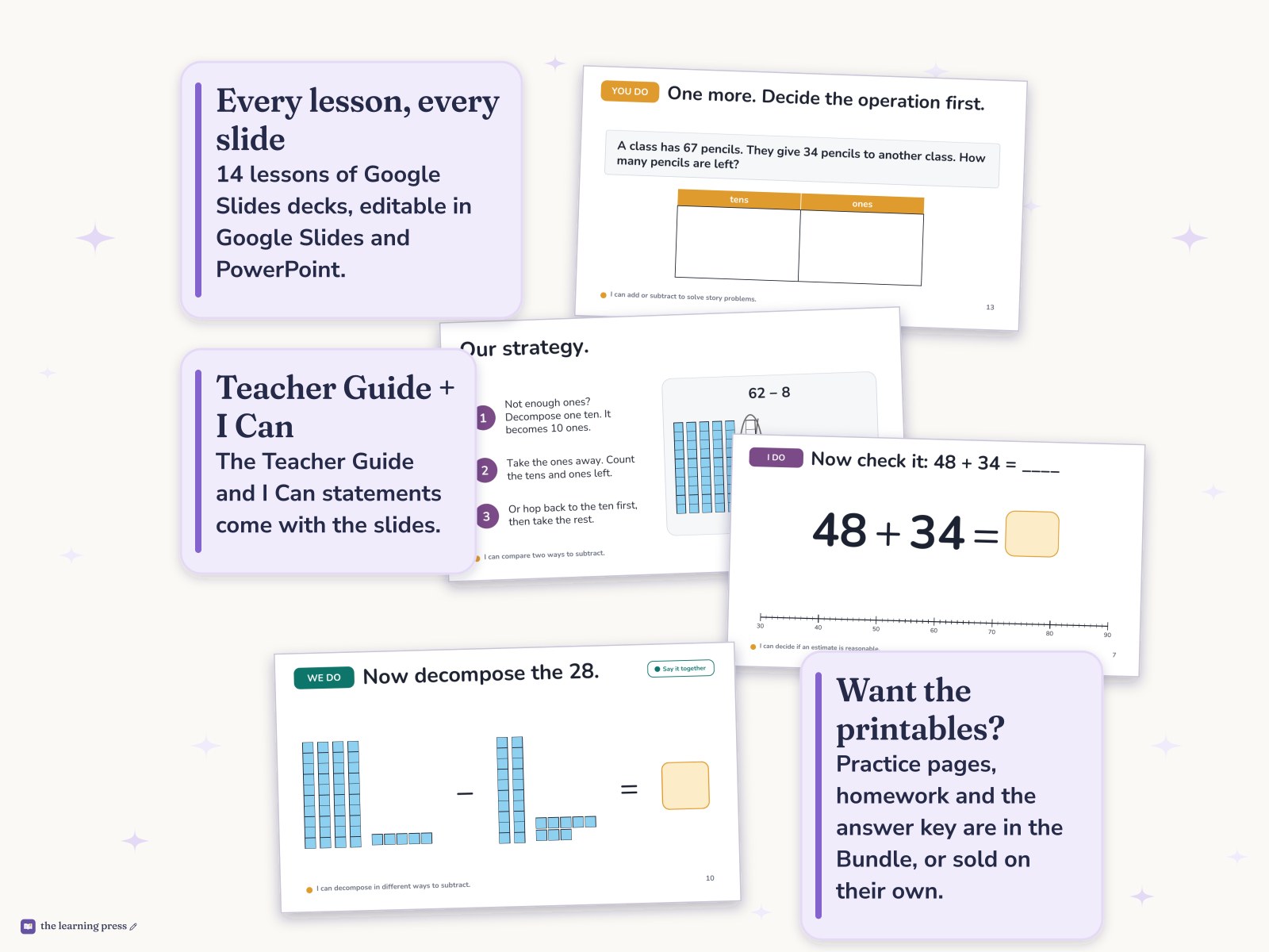 Preview page 4 of Illustrative Math (IM®) Aligned 2nd Grade Unit 2 Slides: Adding and Subtracting within 100