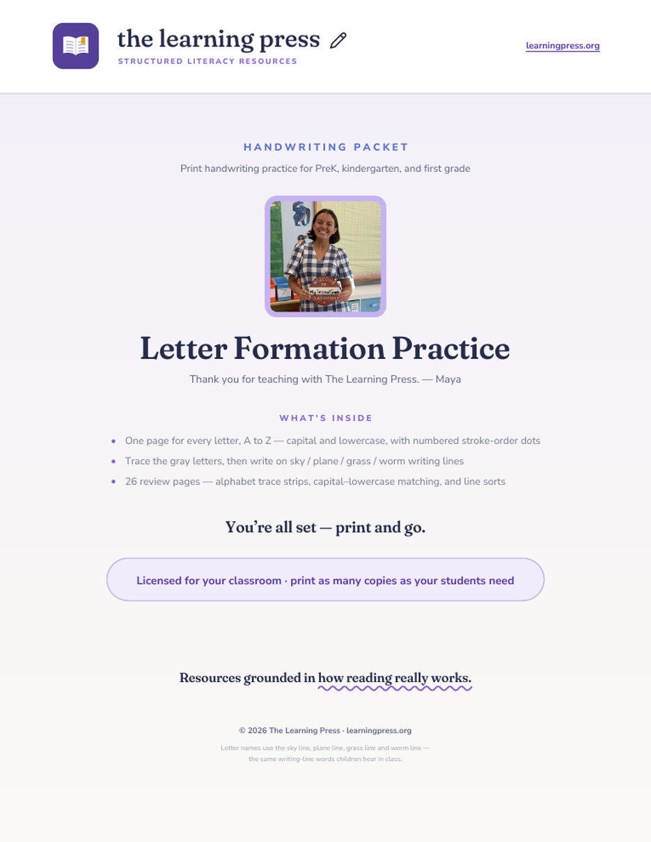 Preview page 1 of Letter Formation Practice A–Z