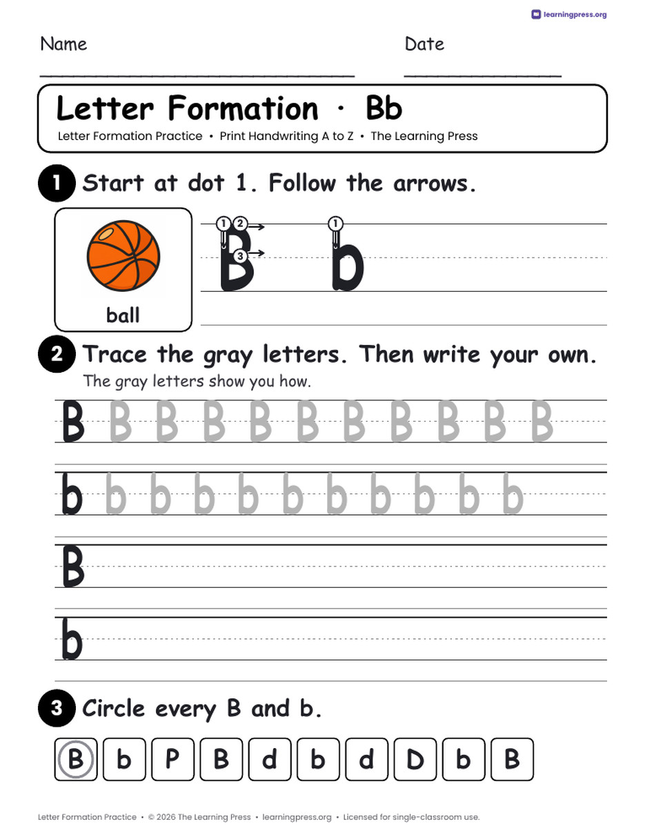 Preview page 2 of Letter Formation Practice A–Z