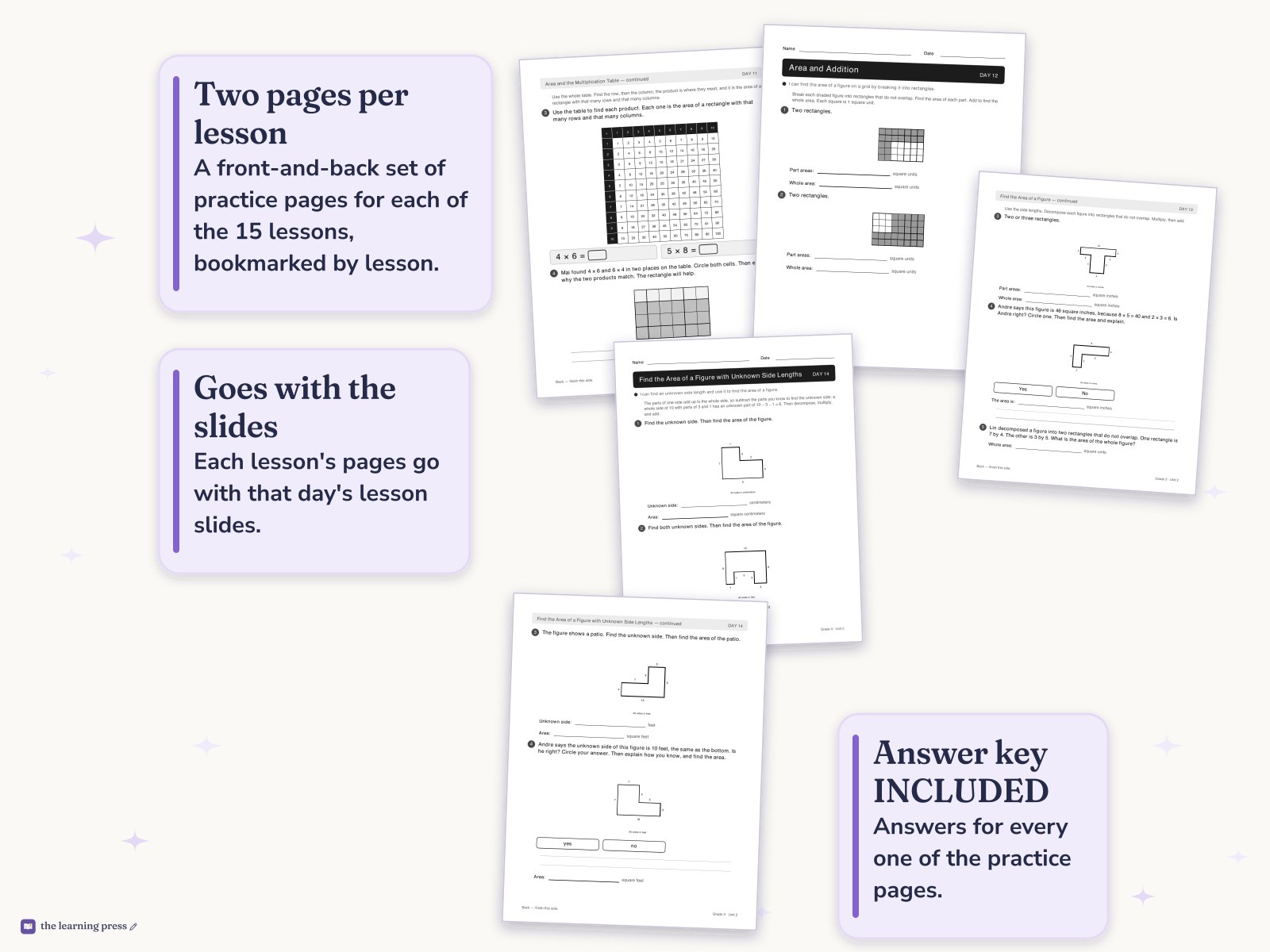 Preview page 4 of Illustrative Math (IM®) Aligned 3rd Grade Unit 2 Worksheets: Area and Multiplication