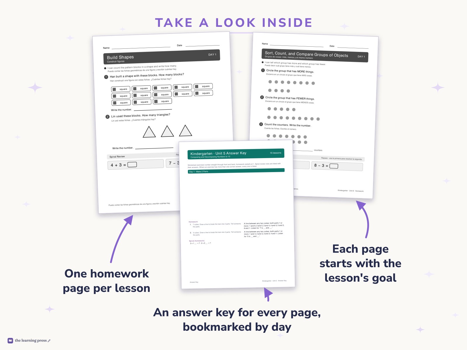 Preview page 2 of Illustrative Math (IM®) Aligned Kindergarten Full-Year Homework: All 8 Units