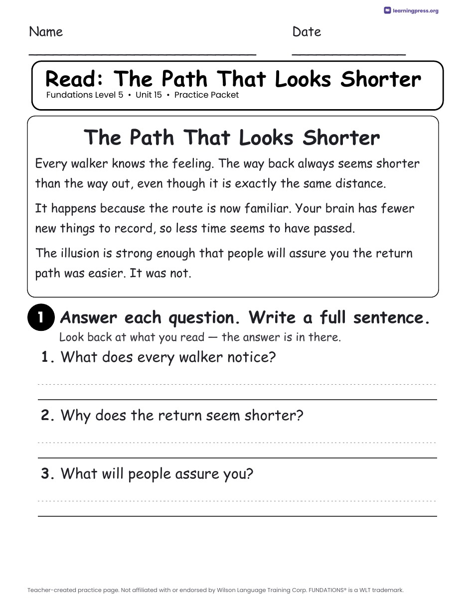 Preview page 3 of Fundations Level 5 Unit 15 Practice Packet