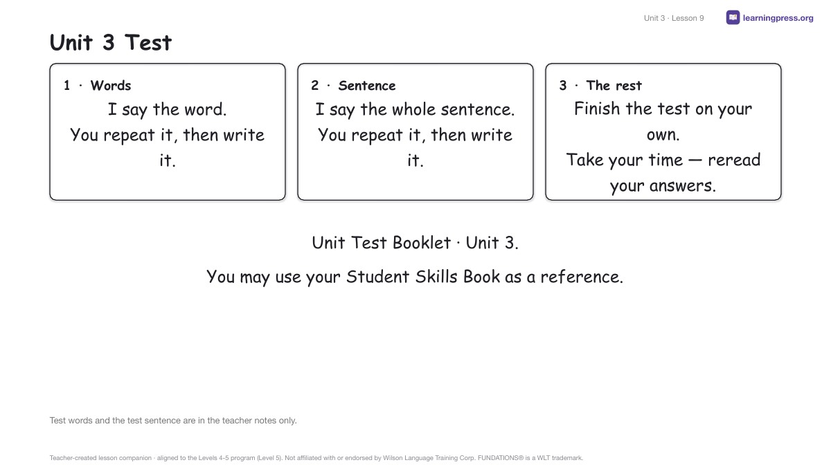 Preview page 4 of Fundations Level 5 Unit 3 Lesson Slides