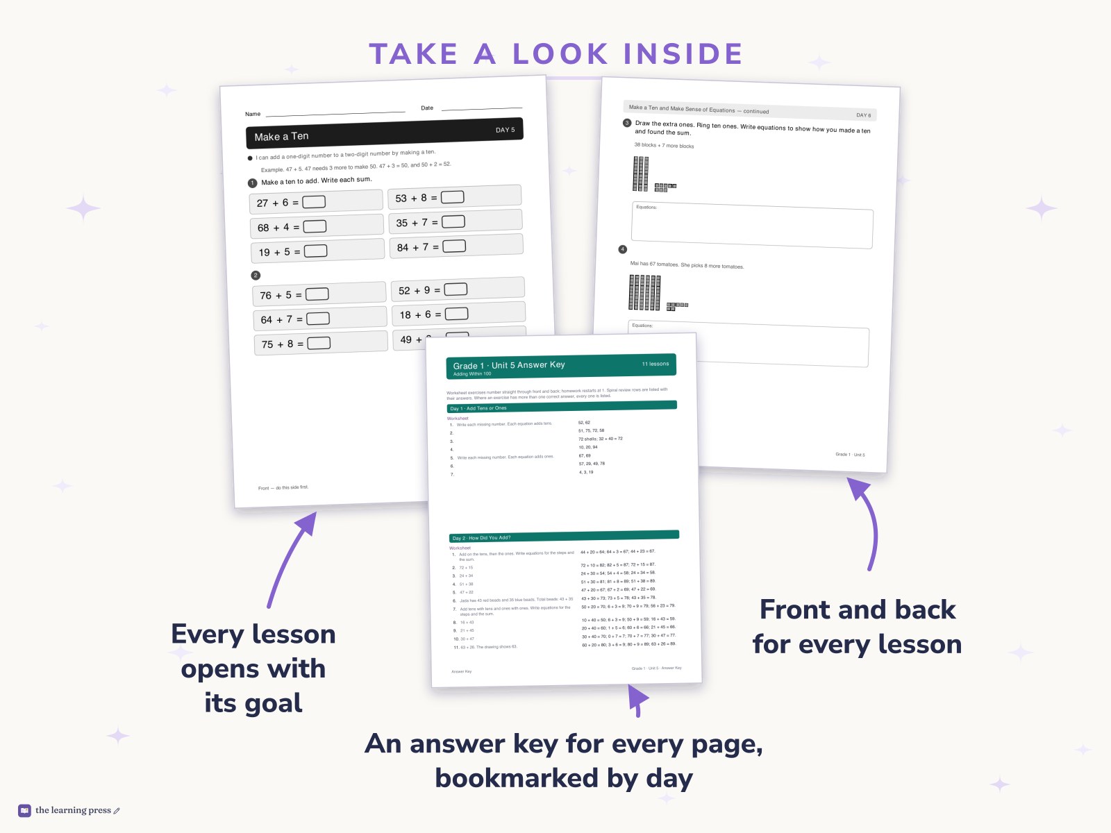 Preview page 2 of Illustrative Math (IM®) Aligned 1st Grade Unit 5 Worksheets: Adding Within 100